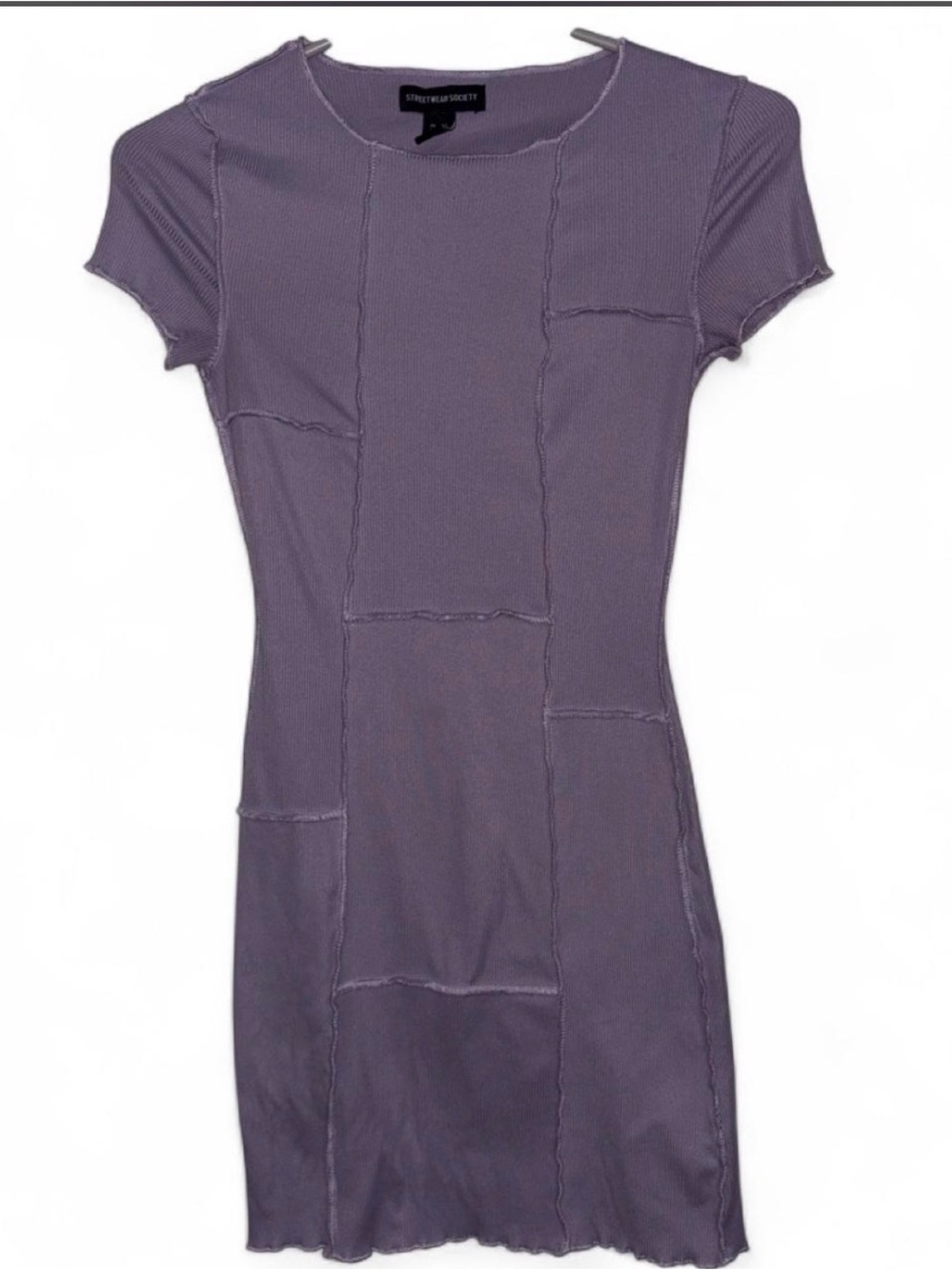 Lavender Patchwork Mini Dress